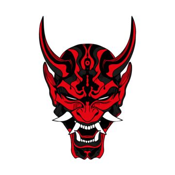 Oni Mask Vector Illustration Samurai Oni Oni Mask Skull PNG And