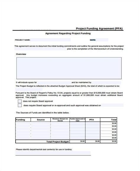 10 Funding Agreement Templates Free Word Pdf Format Download