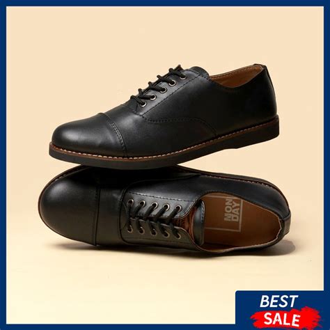 Jual OXFORD BLACK Sepatu Formal Kulit Pantofel Hitam Pria Kantor