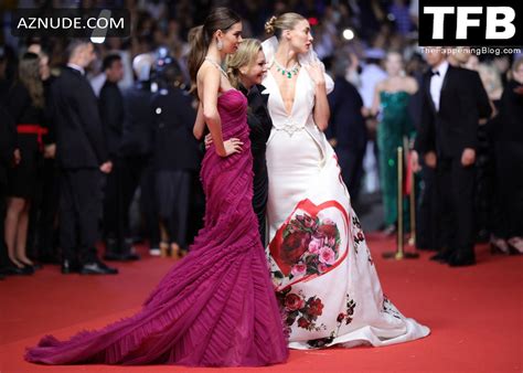 Jessica Michel Sexy Seen Braless Flaunting Her Hot Cleavage At The Annual Cannes Film Festival