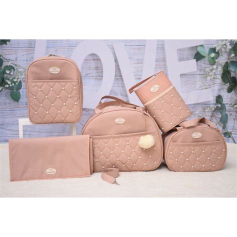 Kit Bolsa Maternidade Pérola 5 Peças Nude Shopee Brasil