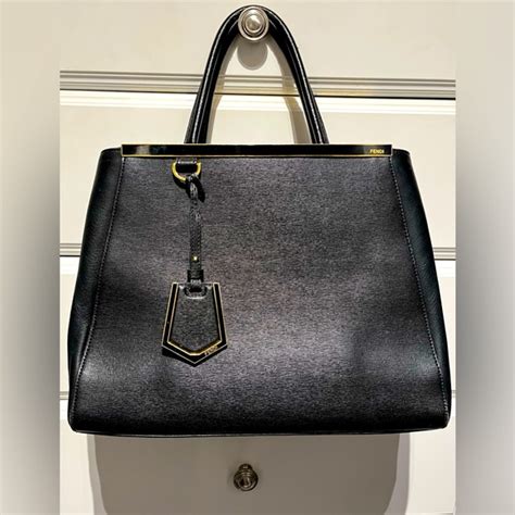 Fendi Bags Fendi 2jours Large Vitello Elite Tote Bag Black Poshmark