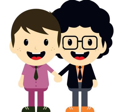 Adorable Gay Cartoon Character Presenting Illustration Adult Vector Presenting Illustration