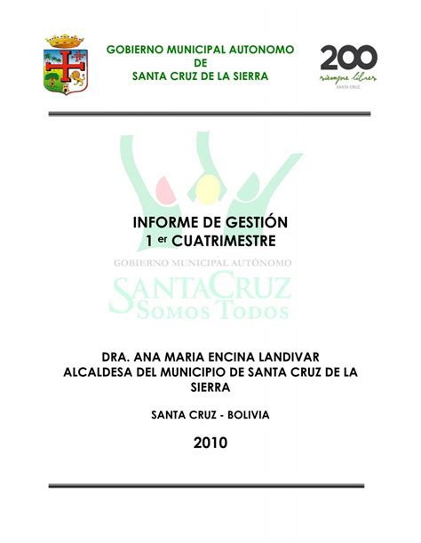 INFORME AL H Santa Cruz De La Sierra