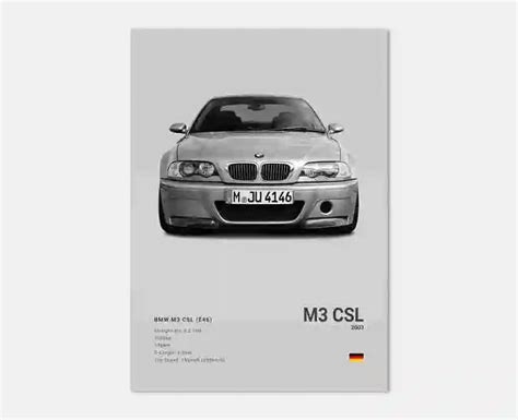 Bmw M3 Csl Sports Car Poster Aesthetic Wall Decor