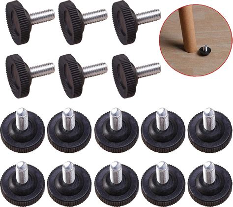 24 Pieces Of Adjustable Table Feet Furniture Leveling Feet M8 X 20mm