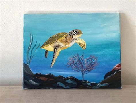 11 X 14 Acrylic Painting Sea Turtle - Etsy