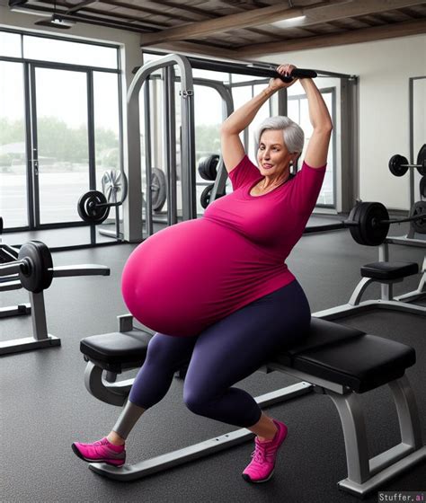 pregnant grandma   gym  oldpregobellystory  deviantart