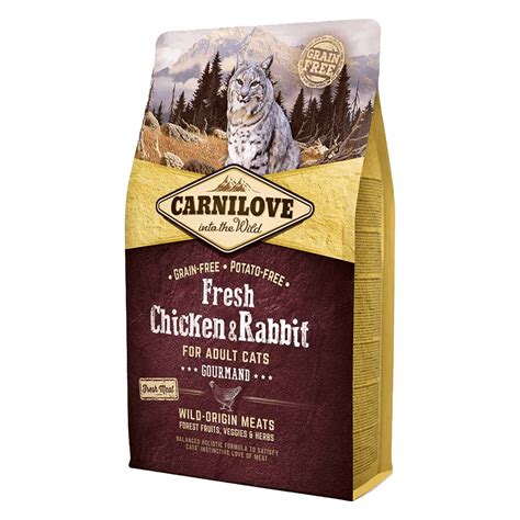 Carnilove Cat Fresh Chicken & Rabbit Gourmand, 2 кг - корм Карнилав для ...