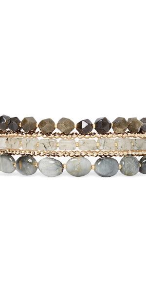 Chan Luu Women S Naked K Gold Plated Multi Gemstone Wrap Bracelet
