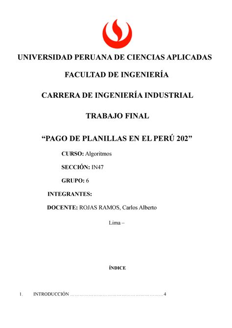 Tf Algortimos Tfinal De Algoritmos Universidad Peruana De Ciencias