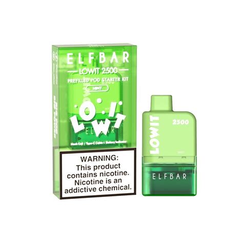 Elf Bar Lowit Prefilled Pod Starter Kit 2500and5500 Puffs Mint Tenvape