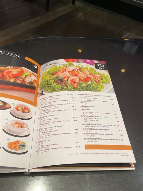 Menu At Cinco Café Restaurant Bangkok