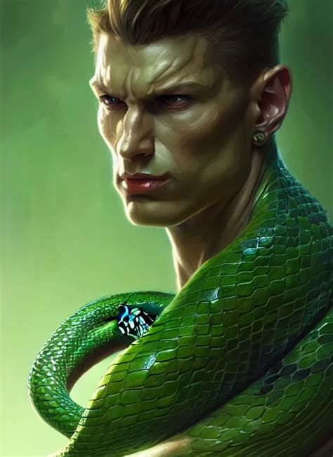 Portrait Of Aggressive Snake Humanoid D D Stable Diffusion