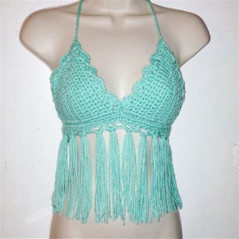 Crochet Tassel Bikini Top English PDF Pattern Etsy