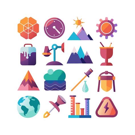 Conjunto De Iconos De Ciencia Vector Premium Generado Con Ia