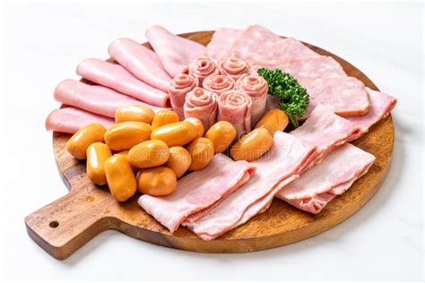 Bacon Sausage Smoked Ham And Barbecue Bacon Stock Photo Image Of