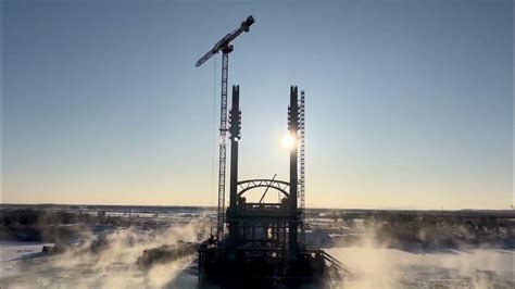 Строительство вантового моста через реку Ока, г. Муром, трасса М12 ...