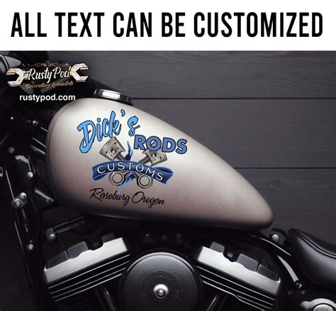Personalized Hot Rod Garage Crossing Piston Sticker 12033 Rustypod Store