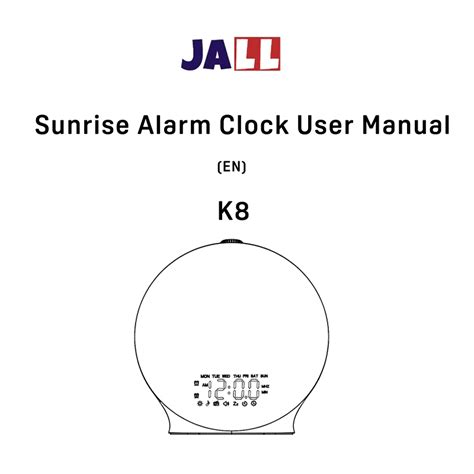Jall Sunrise Alarm Clock User Manual