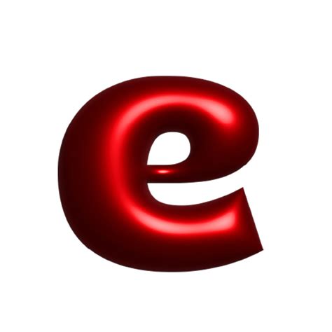 Red Metal Shiny Reflective Letter E 3d Illustration 41450063 Png