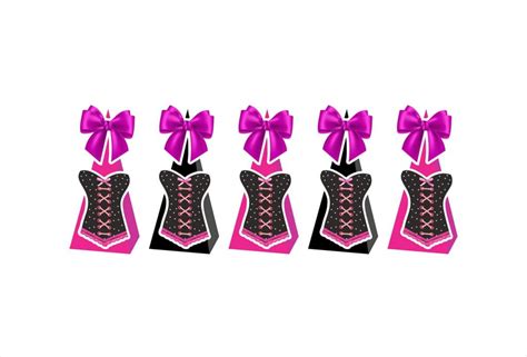 Caixas Cone Ch De Lingerie Pink Preto Elo