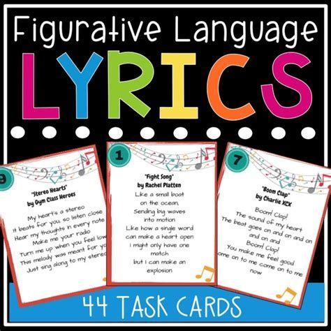 Figurative Language In Songs Worksheet