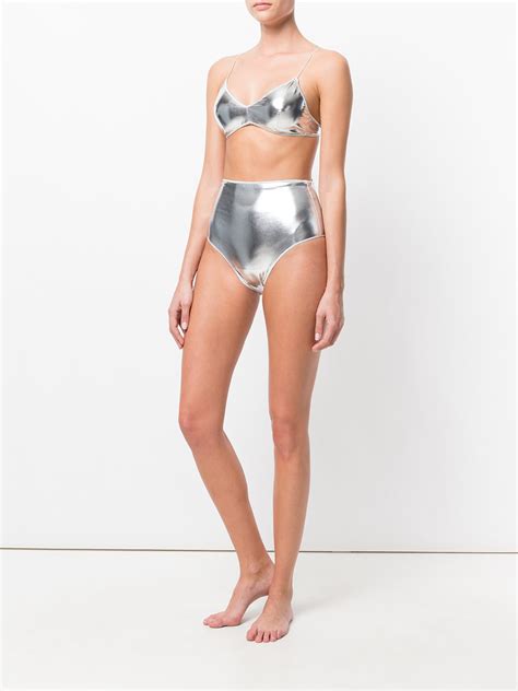 Oseree Metallic Bikini Farfetch Lookastic