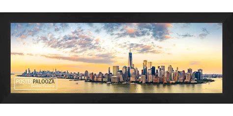 Poster Palooza 10x30 Lacquer Black Complete Wood Panoramic Frame With