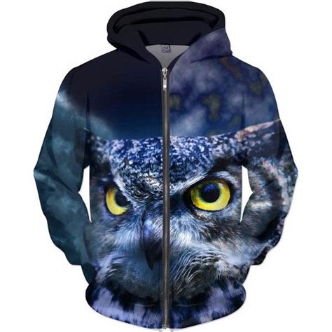 Owl And Night Sky Hoodie 80 Liked On Polyvore Featuring Tops Hoodies Owl Owl Hoodies