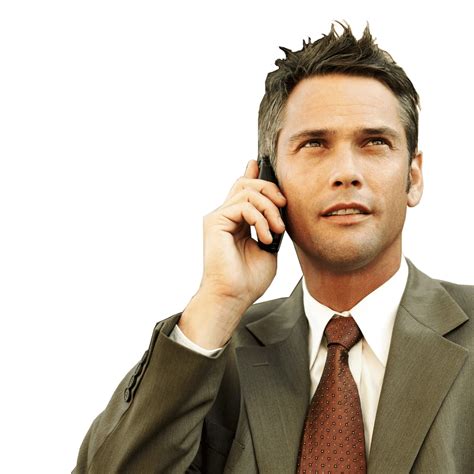 Businessman In Professional Attire And Mobile Communication Clipart