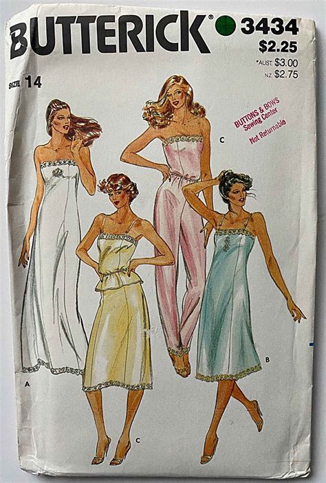 Vintage Misses Lingerie Full Half Slip Camisole Pants Liner Tulip Butterick Sewing