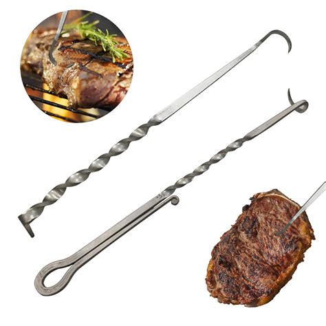 Callipe Bbq Food Flipper And Meat Hook Heavy Duty Grill Turner For Flipping Ribs Chicken Hot