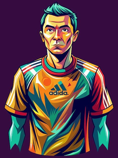 Premium Vector A Drawing Of A Soccer Player With The Adidas Logo