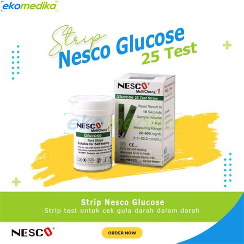 Jual Strip Gula Darah NESCO Glucose Strip 25 Test Strip NESCO GCU