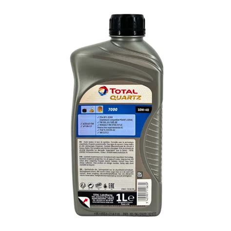 TOTAL QUARTZ 7000 SAE 10W-40 Huile Renault RN0700/0710, VW 50101, 1 ...