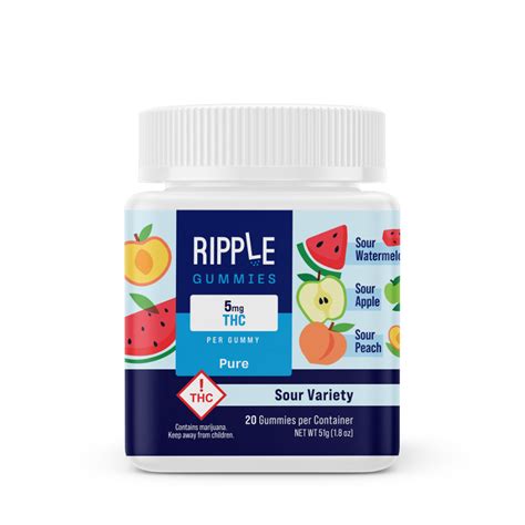 Ripple Gummies Sour Variety 100mg Rec