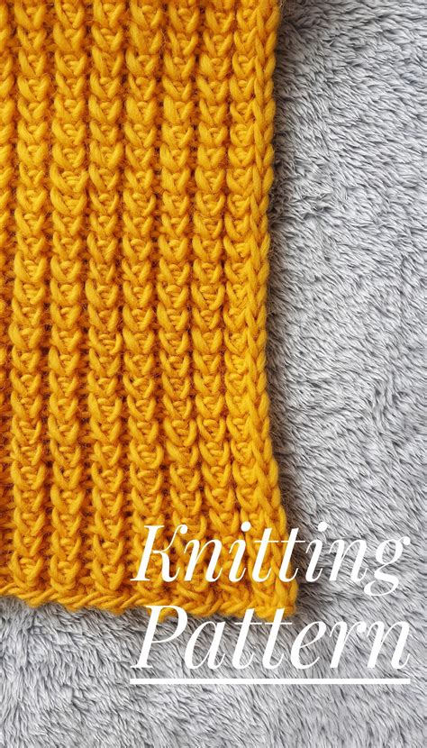 Knitting Pattern for Long Yellow Scarf, Instructions for Knit Long ...