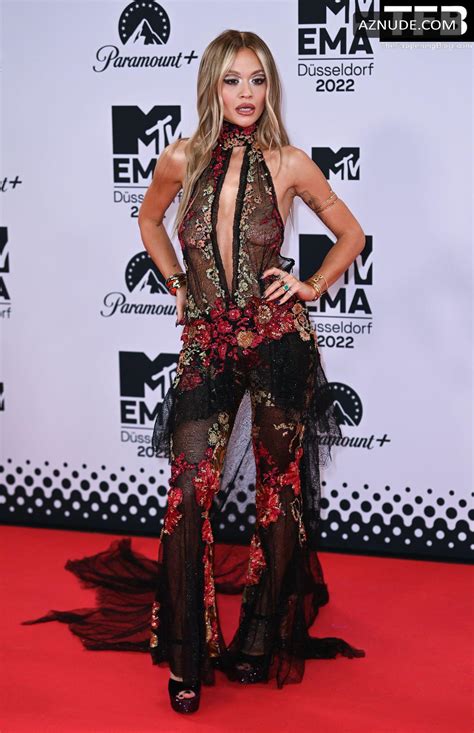 Rita Ora Sexy Seen Flaunting Her Hot Figure Wearing A See Though Dress At The MTV Europe Music