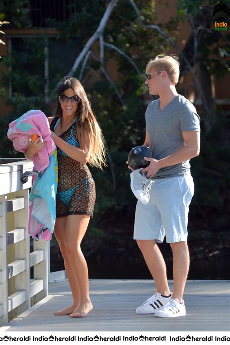 Claudia Romani Wearing A Tiny Blue Bikini In Miami Beach Se