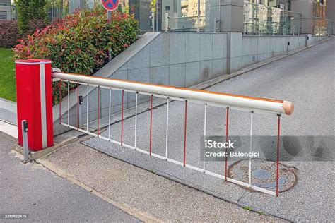 automated parking ramp barrier stock photo  image