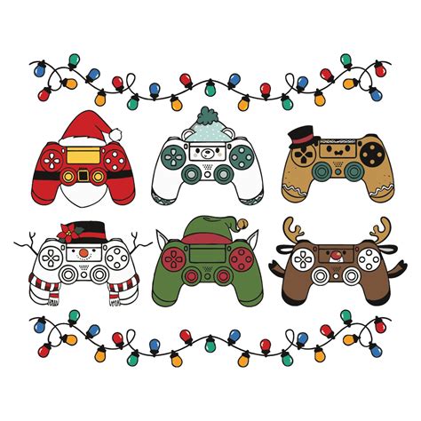 Christmas Playstation Controller SVG Game Controller Holiday Vector