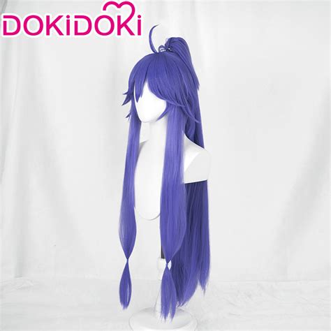 dokidoki cosplay wig long straight purple hair dokidokicosplay