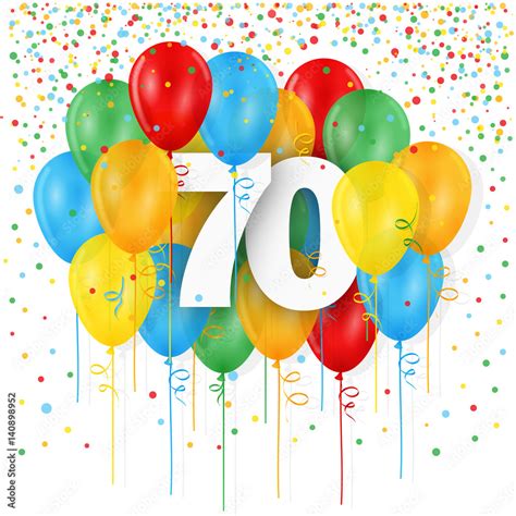 Happy 70th Birthday Anniversaire Card Stock Vector Adobe Stock