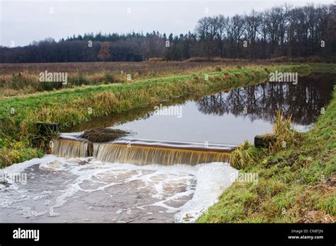 Small Overflow Dam In A River Stock Photo Alamy