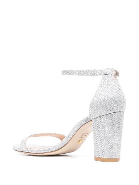 Stuart Weitzman Nearly Nude Mm Glittered Sandals Farfetch