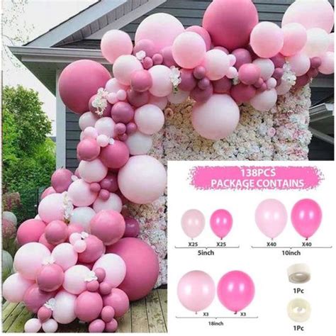 Guirlande De Ballons En Arc Pour Anniversaire Rose D Corations Pour