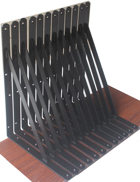 Buy Pack L X H Black Heavy Duty Shelf Brackets With Screws