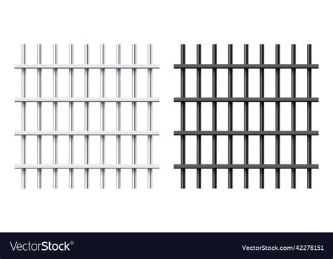 Realistic black and silver metal prison bars Vector Image