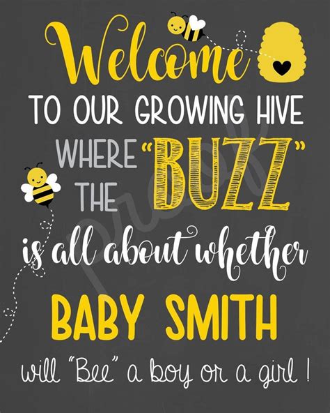 What Will Baby Bee Welcome Gender Reveal Sign Gender Reveal Etsy Artofit